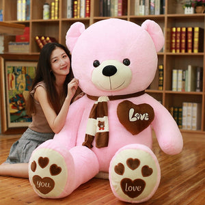 Huge Teddy Bear with Scarf